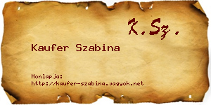 Kaufer Szabina névjegykártya