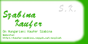 szabina kaufer business card